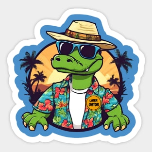 Funny vacation Later Gator cool tourist alligator Frit-Tees Sticker